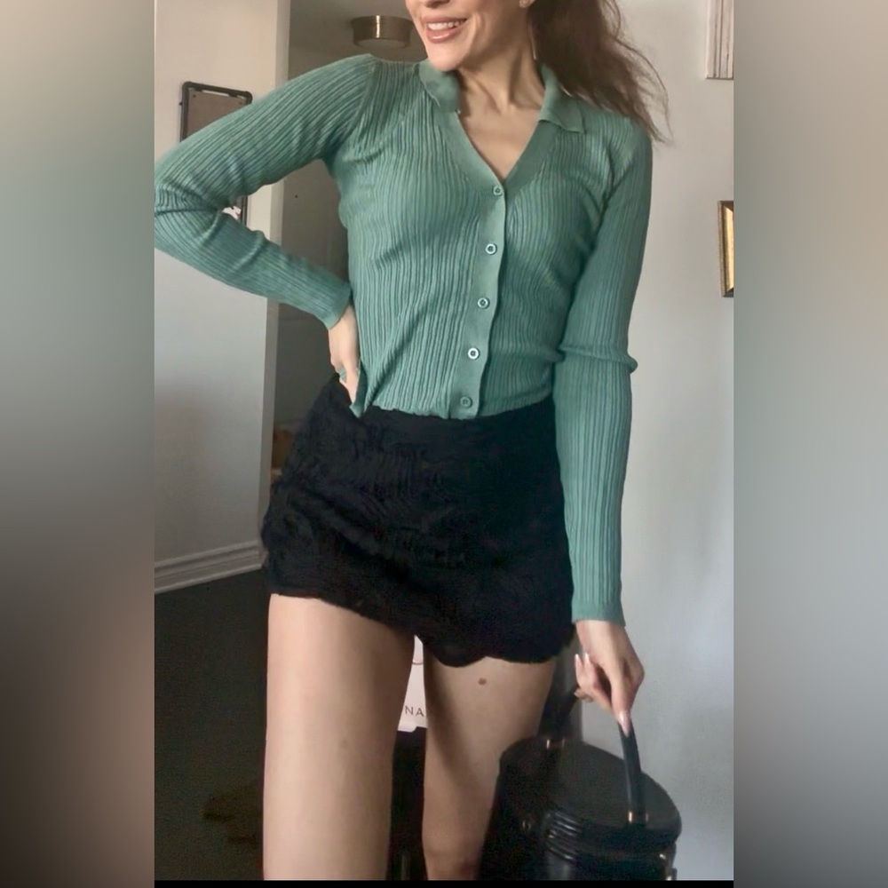 Teal Ribbed Women's Sweater